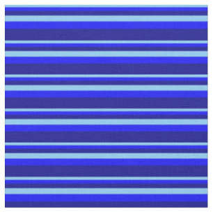 Tissu Lignes bleu ciel clair, bleu et bleu foncé