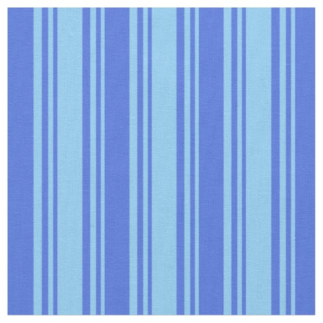 Tissu Lignes bleu ciel clair et bleu royal (Fermer)