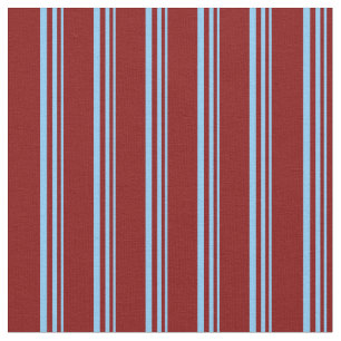 Tissu Lignes bleu ciel clair et couleur marron