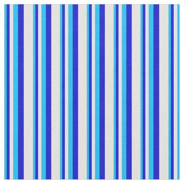 Tissu Lignes bleu ciel profond, bleu et jaune clair (Fermer)