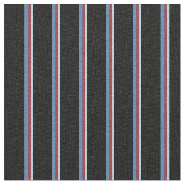 Tissu Lignes bleu clair, Brown, bleu et noir (Fermer)