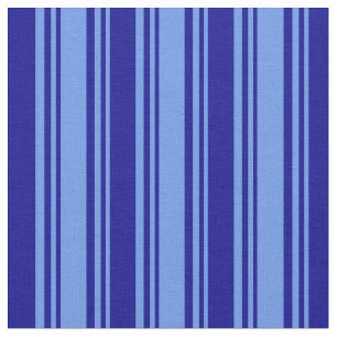 Tissu Lignes bleu fleur et bleu foncé