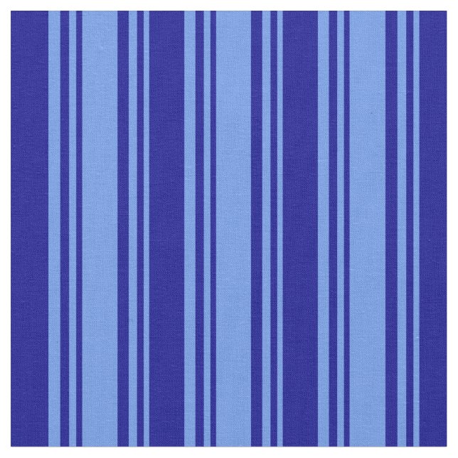Tissu Lignes bleu fleur et bleu foncé (Fermer)