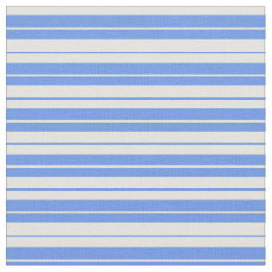 Tissu Lignes bleu fleur et jaune clair