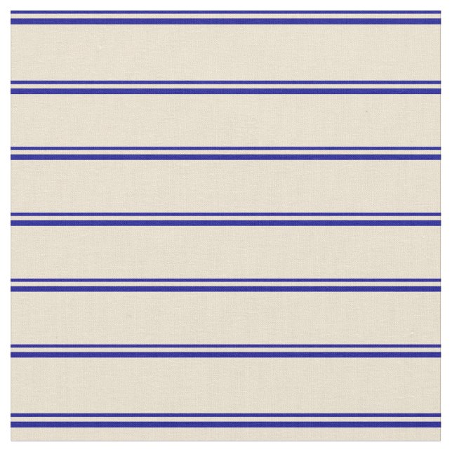 Tissu Lignes bleu foncé et beige (Fermer)