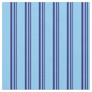 Tissu Lignes bleu nuit et bleu ciel clair bleu