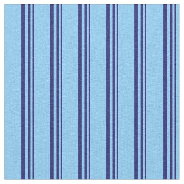 Tissu Lignes bleu nuit et bleu ciel clair bleu (Fermer)