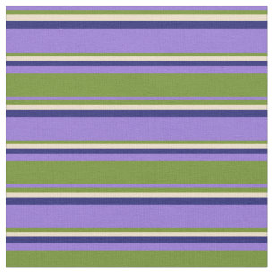 Tissu Lignes bleu pourpre, vert, bronzé et nuit