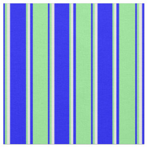 Tissu Lignes bleu, vert clair et crème à la menthe