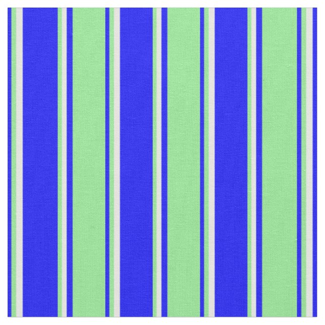 Tissu Lignes bleu, vert clair et crème à la menthe (Fermer)
