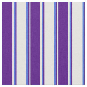 Tissu Lignes bleues blanches, indiennes et royales