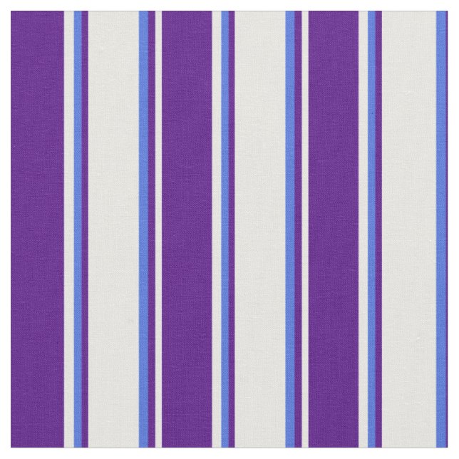 Tissu Lignes bleues blanches, indiennes et royales (Fermer)