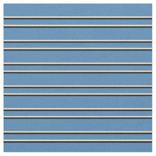 Tissu Lignes bleues, bronzées et noires