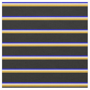 Tissu Lignes bleues, bronzées, verres d'or et noires