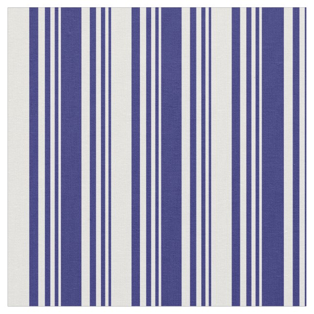 Tissu Lignes bleues et blanches de minuit (Fermer)