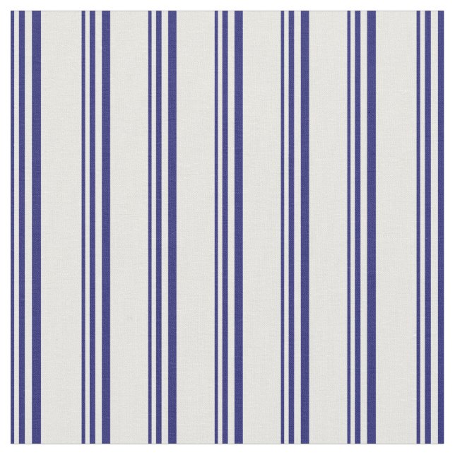 Tissu Lignes bleues et blanches de minuit (Fermer)
