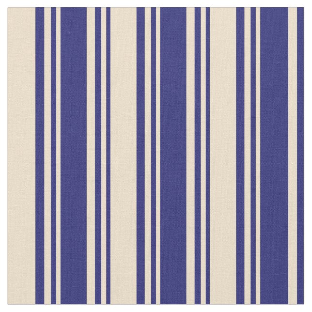 Tissu Lignes bleues et bronzées de minuit (Fermer)