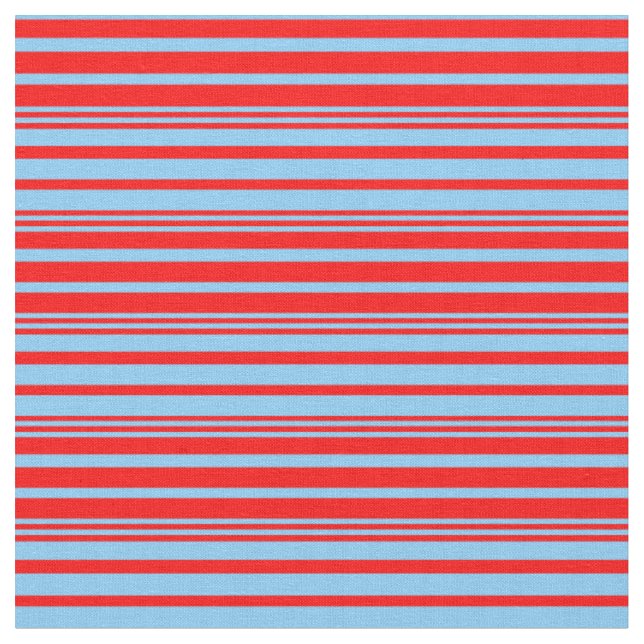 Tissu Lignes bleues rouges et claires (Fermer)