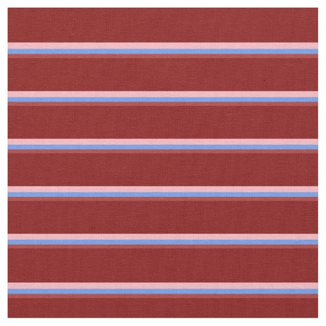 Tissu Lignes Brown, Bleu de Cornflower, Rose clair et Ma (Fermer)