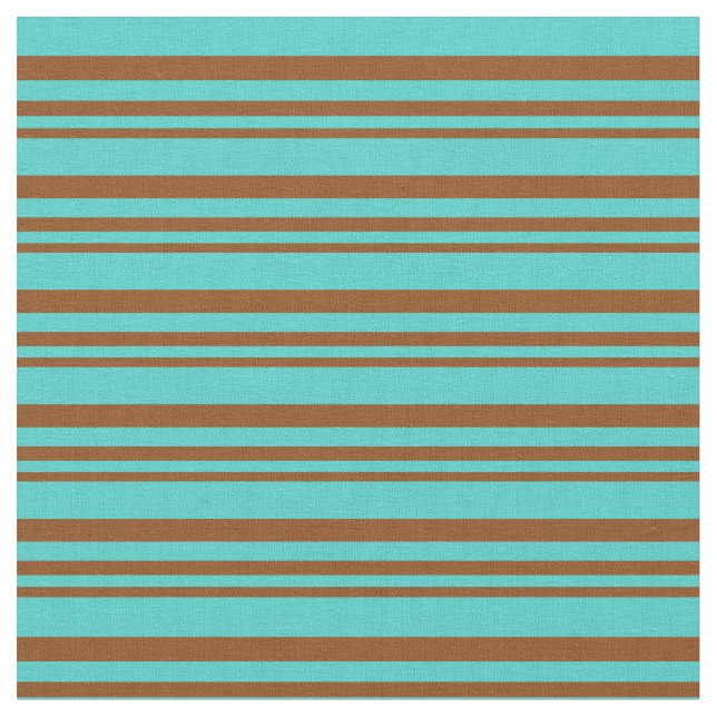 Tissu Lignes Brown et turquoise (Fermer)