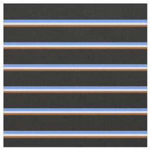 Tissu Lignes Brown, Lavande, Bleu de Cornflower et Noir