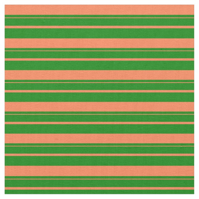 Tissu Lignes corail et vert (Fermer)