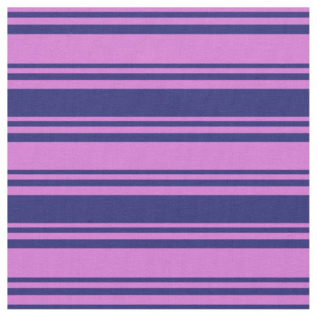 Tissu Lignes couleur orange et bleu nuit (Fermer)