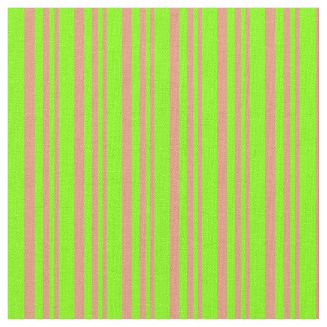 Tissu Lignes couleur Saumon foncé & Chartreuse (Fermer)