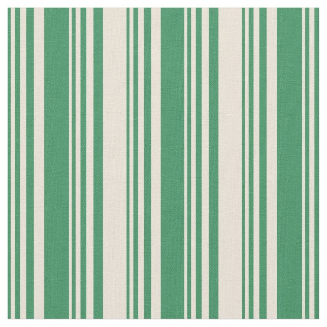 Tissu Lignes couleur vert mer et bisque (Fermer)