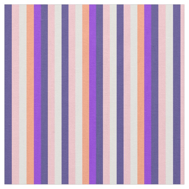 Tissu Lignes Cyan, Rose, Ardoise Bleue, Violet & Saumon (Fermer)