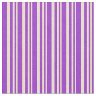 Tissu Lignes de couleur beige et orchidée foncée