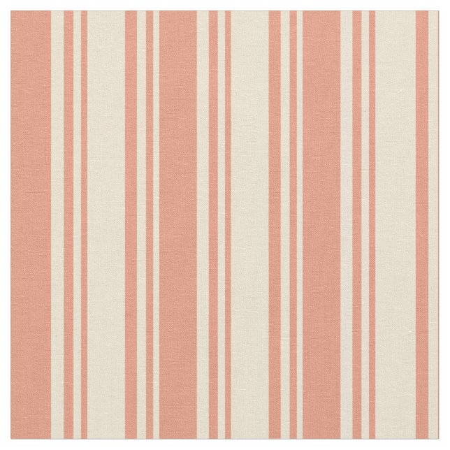 Tissu Lignes de couleur beige et Saumon foncé (Fermer)