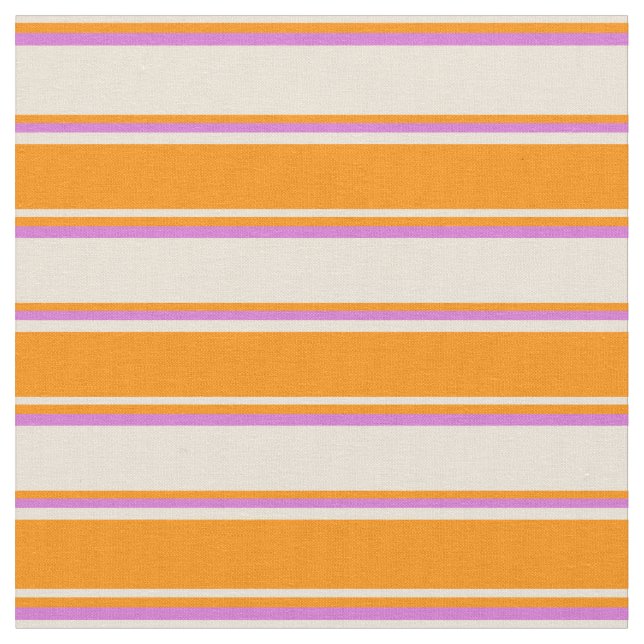 Tissu Lignes de couleur Bisque, Orange foncé et Orchidée (Fermer)