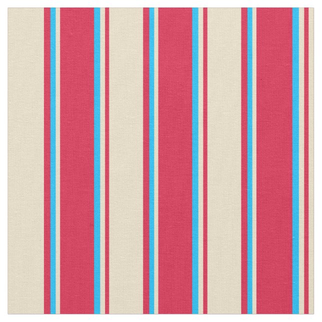 Tissu Lignes de couleur bleue Crimson, Tan et Deep Sky (Fermer)