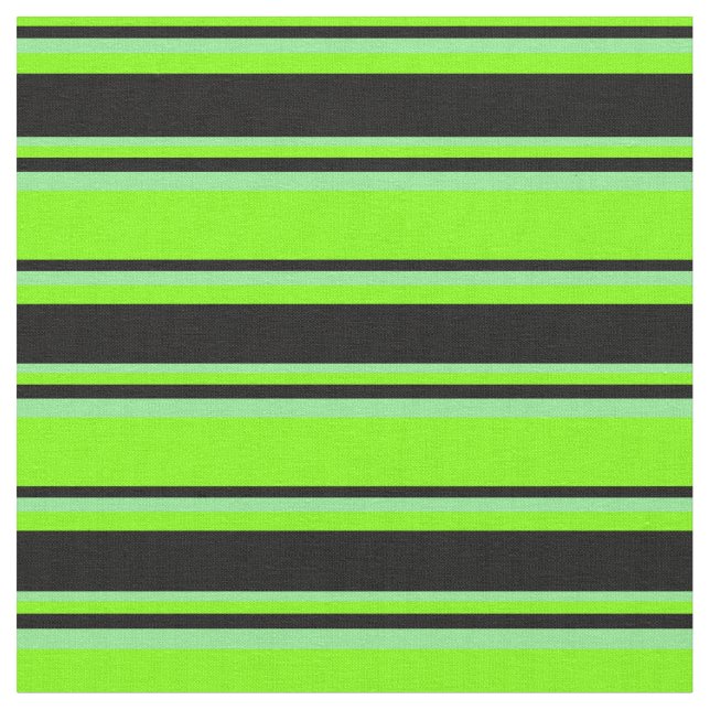 Tissu Lignes de couleur Chartreuse, Noir et Vert clair (Fermer)