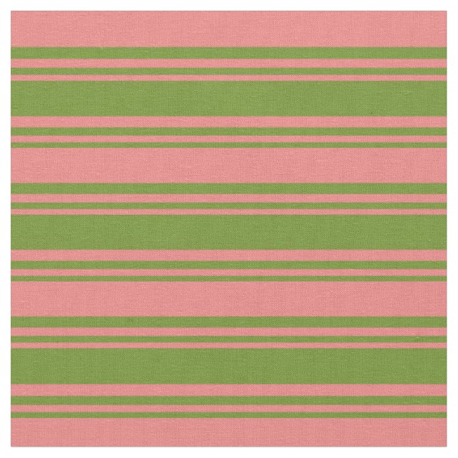 Tissu Lignes de couleur corail vert et clair (Fermer)