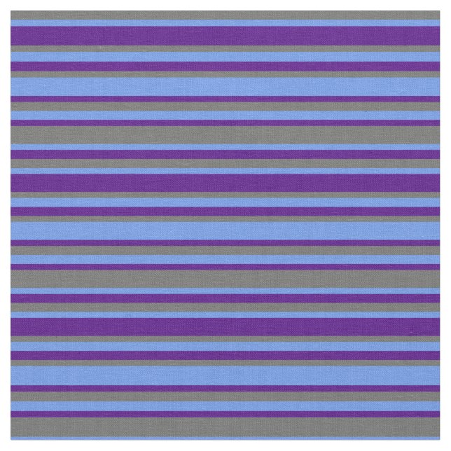 Tissu Lignes de couleur Dim Grey, Cornflower Blue & Indi (Fermer)