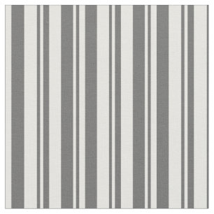 Tissu Lignes de couleur gris et crème de menthe