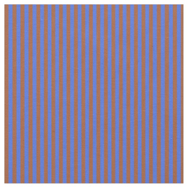 Tissu Lignes de couleur Royal Blue et Sienna (Fermer)