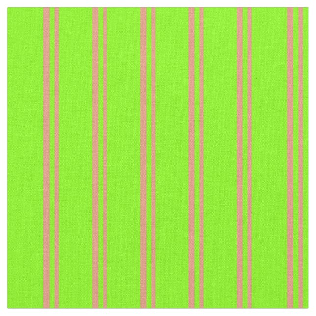 Tissu Lignes de couleur Saumon foncé et Chartreuse (Fermer)