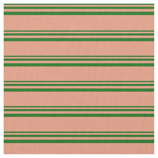 Tissu Lignes de couleur Saumon foncé et vert foncé (Fermer)