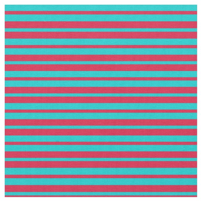Tissu Lignes de couleur Turquoise foncé et Crimson (Fermer)