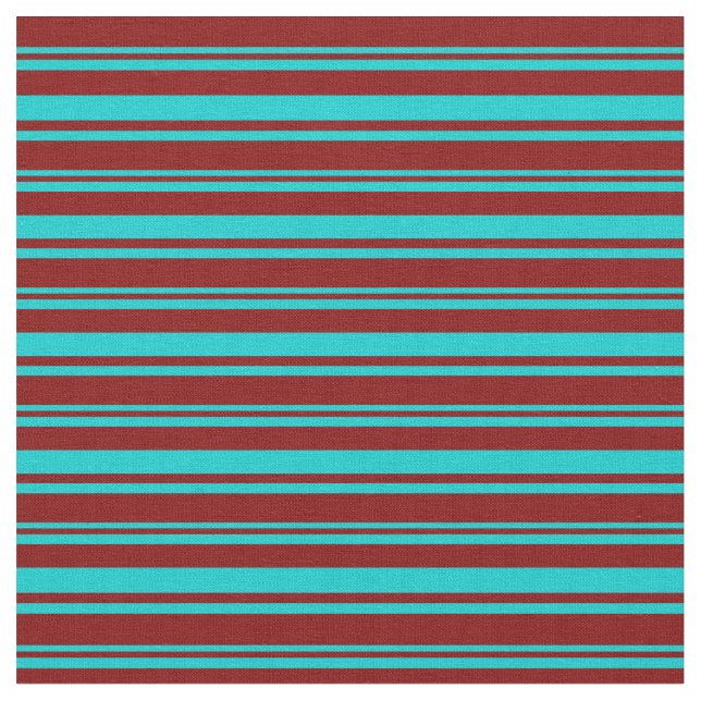 Tissu Lignes de couleur Turquoise foncé et Maroon (Fermer)
