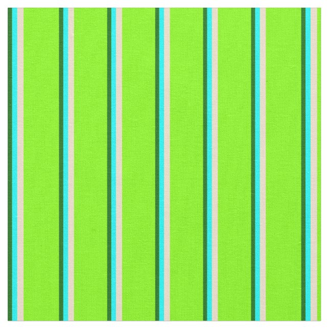Tissu Lignes de couleur vert foncé, cyan, tang et chartr (Fermer)
