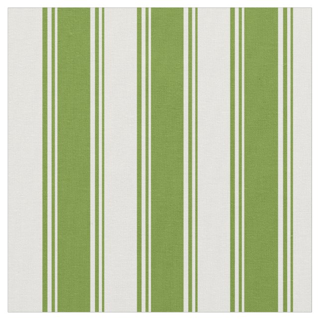 Tissu Lignes de couleur verte et blanche (Fermer)