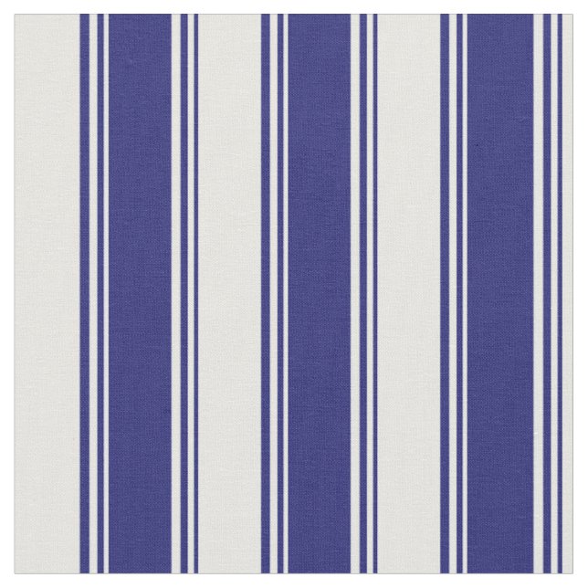 Tissu Lignes de crème bleue et de menthe de minuit (Fermer)