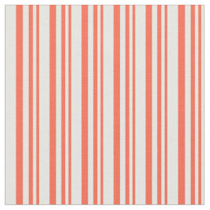 Tissu Lignes de crème rouge et de menthe