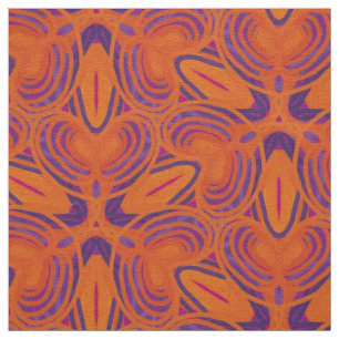 Tissu Lignes de fleurs pourpres orange Kaleidoscope