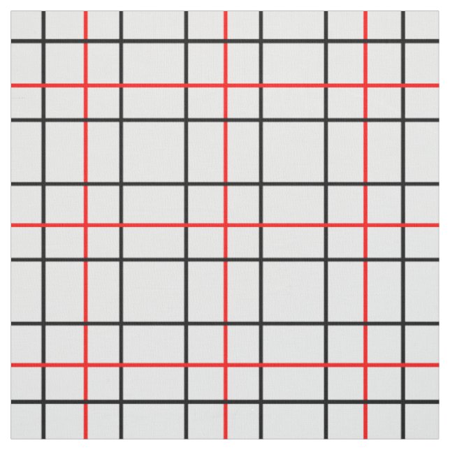 Tissu Lignes de grille noire rouge Conception de plis (Échantillon)