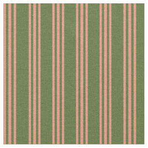Tissu Lignes de Saumon foncé et vert foncé